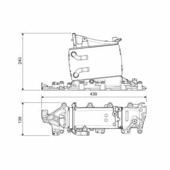 Refroidisseur intermédiaire, refroidisseur d'air de suralimentation 822935 Valeo