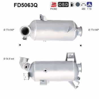 Filtre à particules / à suie, échappement FD5063Q AS