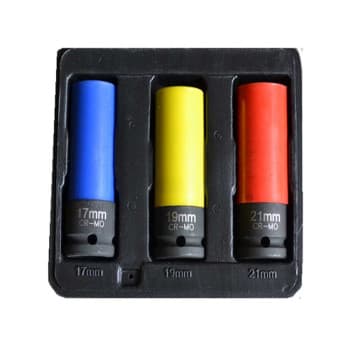 Jeu de douilles à chocs pour boulons de roue